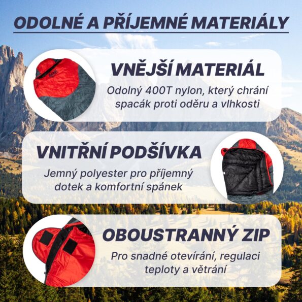 Spacák Acra Wyrm 800 - 225 cm, kačacie perie – Obrázok 4