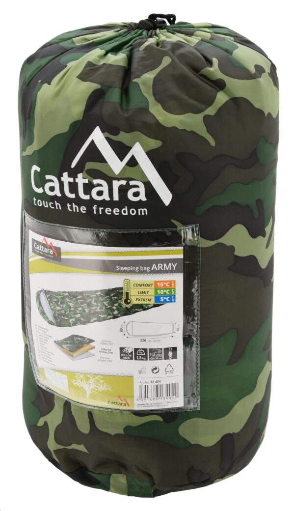 Spacák Cattara ARMY 220 x 80/65 cm dekový – Obrázok 4