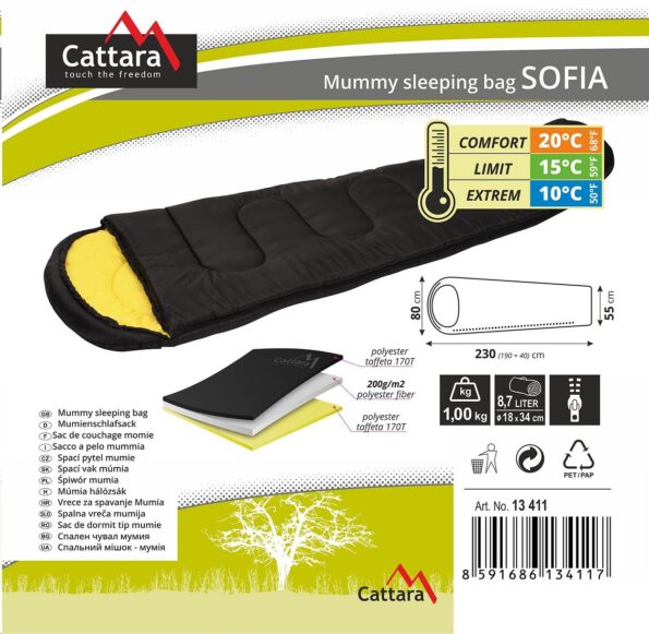 Spacák Cattara SOFIA múmia 10°C – Obrázok 3