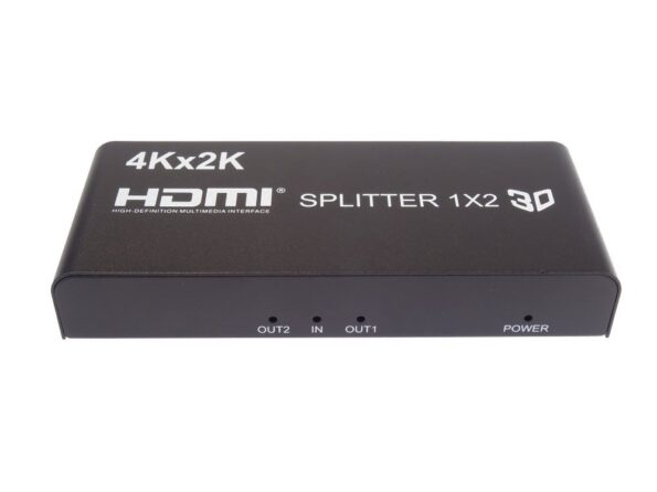 Splitter HDMI 1-2 porty kovový s napájaním, 4K, FULL HD, 3D – Obrázok 2