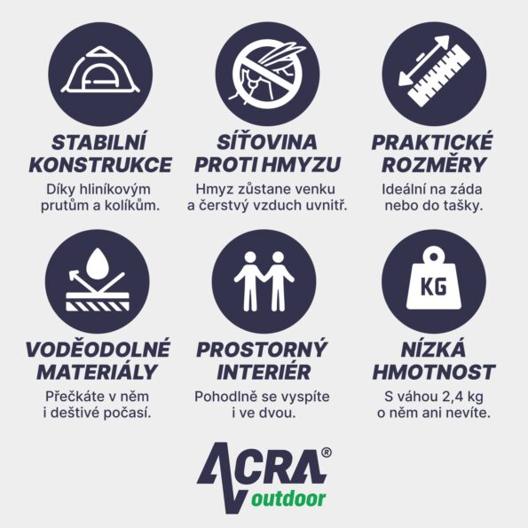 Stan Acra ultraľahký ST32 pre 2 osoby, zelený – Obrázok 3