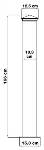 Stĺpik G21 pre plotové pole 10x169 cm s patkou, antracitový – Obrázok 5