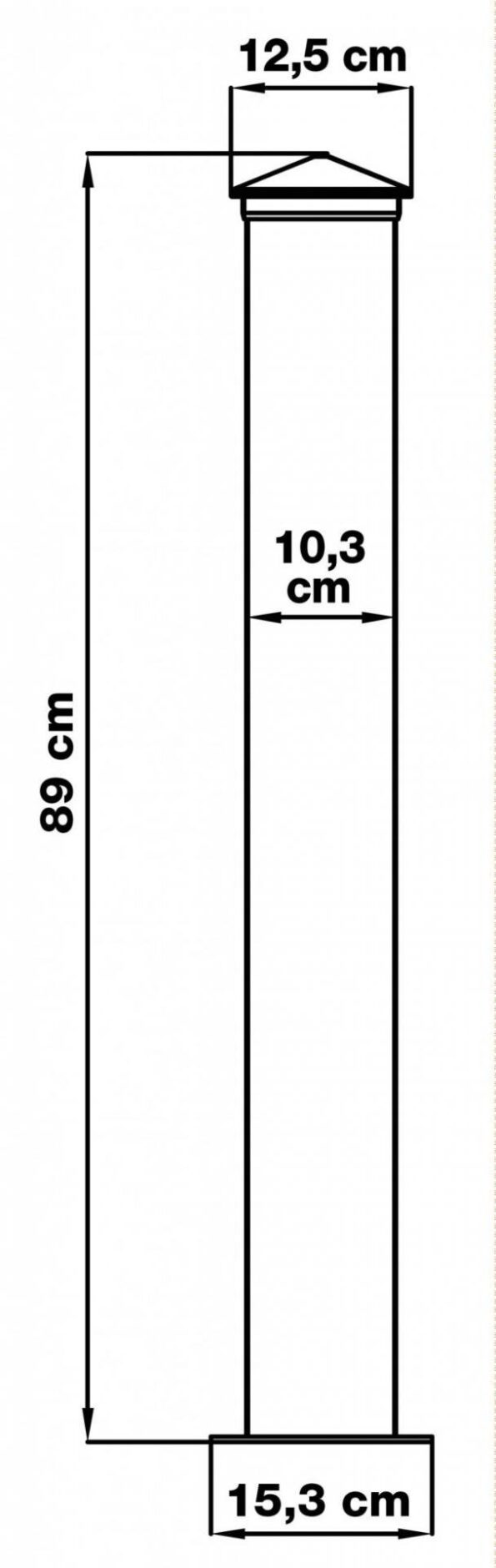 Stĺpik G21 pre plotové pole 10x89 cm s patkou, antracitový – Obrázok 5