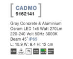 Svietidlo Nova Luce CADMO R WALL GREY nástenné, IP 65, 6 W – Obrázok 4