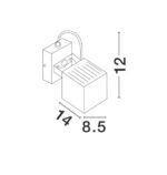 Svietidlo Nova Luce FOCUS WALL GREY nástenné, IP 54, 6 W – Obrázok 3