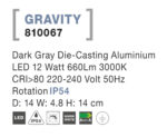 Svietidlo Nova Luce GRAVITY WALL GREY nástenné, IP 54, 12 W – Obrázok 4