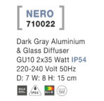 Svietidlo Nova Luce NERO R WALL GREY 2 nástenné, IP 54, GU10 – Obrázok 4