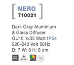 Svietidlo Nova Luce NERO R WALL GREY nástenné, IP 54, GU10 – Obrázok 4