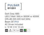 Svietidlo Nova Luce PULSAR STEP GREY 4 schodiskové – Obrázok 4
