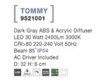 Svietidlo Nova Luce TOMMY R TOP GREY stropné, IP 54, 30 W – Obrázok 4
