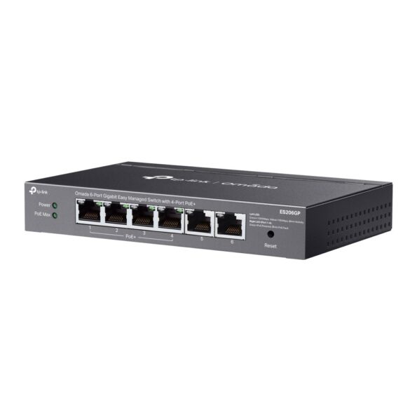Switch TP-Link ES206GP 2x GLan, 4x GLan s PoE+, 65W, Omáda SDN – Obrázok 3