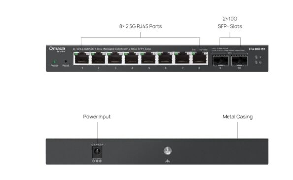 Switch TP-Link ES206XPP-M2 5x 2,5GLan s PoE++, 1x 10G SFP+, 120W, Omáda SDN – Obrázok 7
