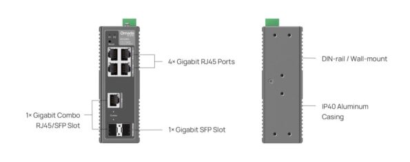 Switch TP-Link IES206G priemyselný, 2× SFP combo, 4× GLan, DIN, Omada SDN – Obrázok 7
