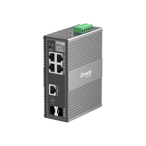 Switch-TP-Link-IES206G-priemyselny-2×-SFP-combo-4×-GLan-DIN-Omada-SDN Switch TP-Link IES206G priemyselný, 2× SFP combo, 4× GLan, DIN, Omada SDN – Obrázok 1