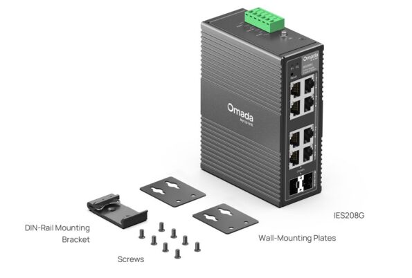 Switch TP-Link IES208G priemyselný, 2× SFP Combo, 6× GLan, DIN, Omada SDN – Obrázok 5