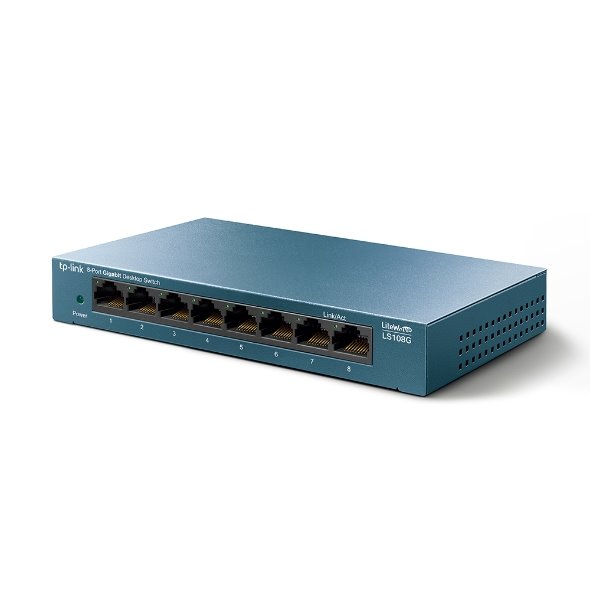 Switch-TP-Link-LS108G-8x-GLan-kov Switch TP-Link LS108G 8x GLan, kov – Obrázok 1