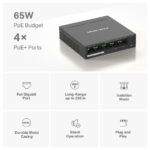 Switch TP-Link Mercusys MS105GP 1x GLAN, 4x GLAN s PoE+, 65W – Obrázok 4