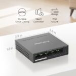 Switch TP-Link Mercusys MS105GP 1x GLAN, 4x GLAN s PoE+, 65W – Obrázok 8