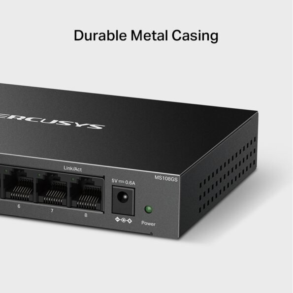 Switch TP-Link Mercusys MS108GS 8x GLAN, kov – Obrázok 3