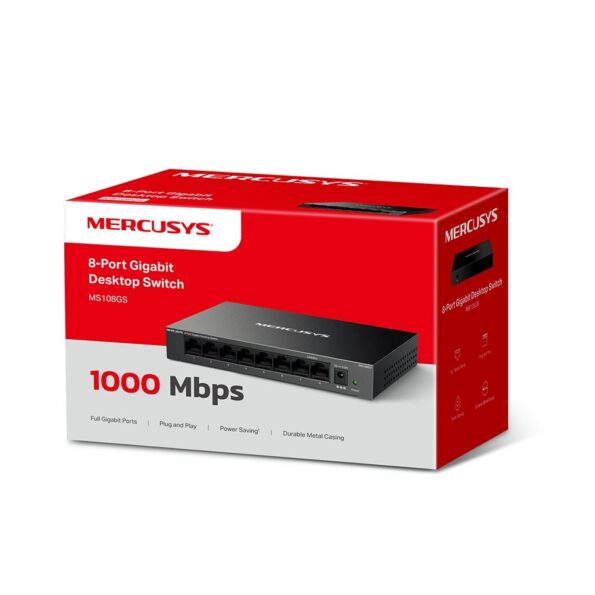 Switch TP-Link Mercusys MS108GS 8x GLAN, kov – Obrázok 5