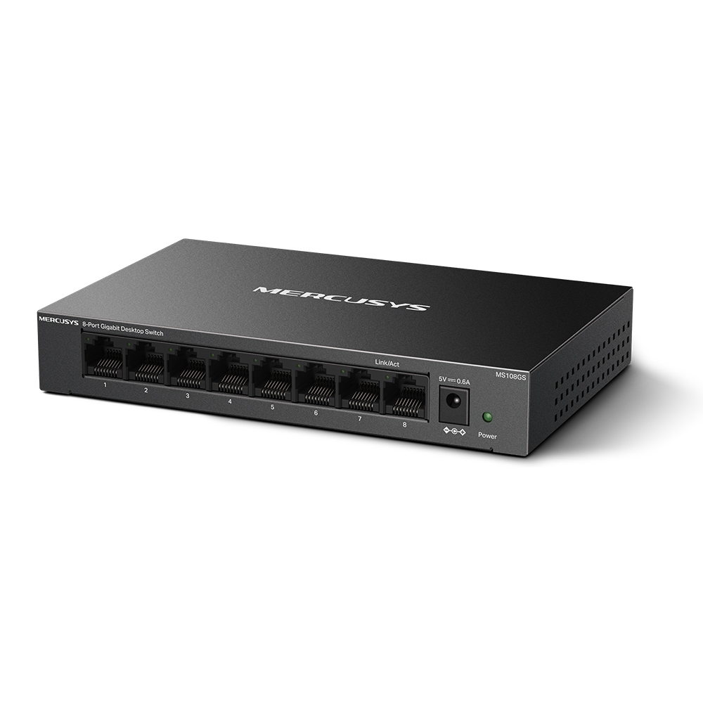Switch-TP-Link-Mercusys-MS108GS-8x-GLAN-kov Switch TP-Link Mercusys MS108GS 8x GLAN, kov – Obrázok 1