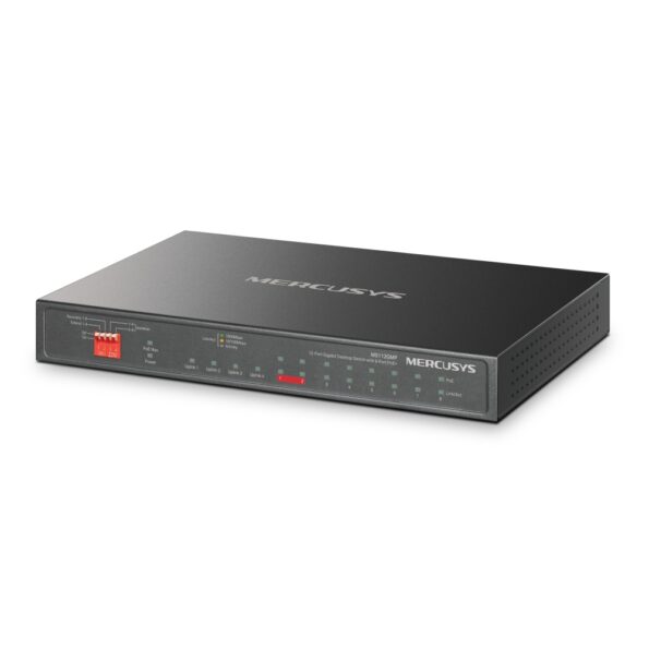 Switch TP-Link Mercusys MS112GMP 2x GLAN, 8x GLAN s PoE+, 2x SFP, 110W – Obrázok 2