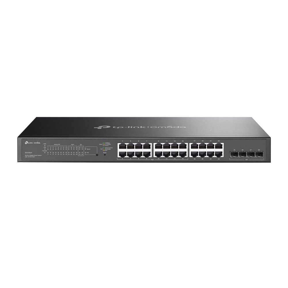 Switch-TP-Link-SG2428LP-16x-GLanPoE-8x-GLAN-4x-SFP-150W-Omada-SDN Switch TP-Link SG2428LP 16x GLan/PoE+, 8x GLAN, 4x SFP, 150W, Omáda SDN – Obrázok 1