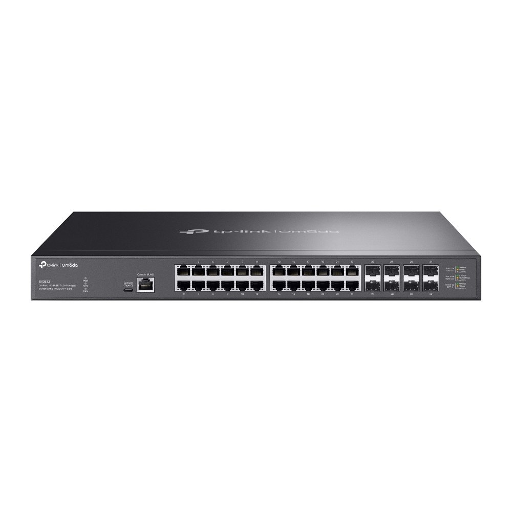 Switch-TP-Link-SX3832-24x-10GLan-8x-SFP-Omada-SDN Switch TP-Link SX3832 24x 10GLan, 8x SFP+, Omada SDN – Obrázok 1