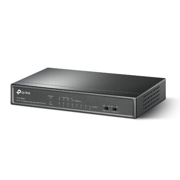 Switch-TP-Link-TL-SF1008LP-8x-LAN-4xPoE-41W-dosah-250m-kov Switch TP-Link TL-SF1008LP 8x LAN, 4xPoE+, 41W, dosah 250m, kov – Obrázok 1
