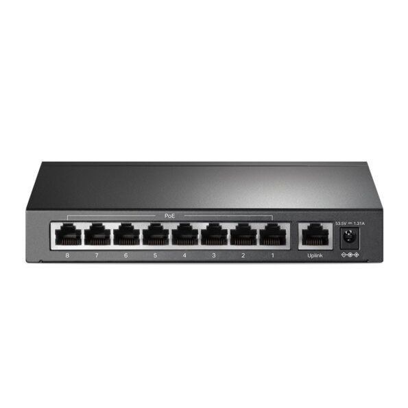 Switch TP-Link TL-SF1009P 9x LAN, 4x PoE+, 67W, kov – Obrázok 2