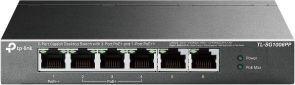 Switch-TP-Link-TL-SG1006PP-2x-GLAN-3x-GLAN-s-PoE-1x-GLAN-s-PoE Switch TP-Link TL-SG1006PP 2x GLAN, 3x GLAN s PoE+, 1x GLAN s PoE++ – Obrázok 1