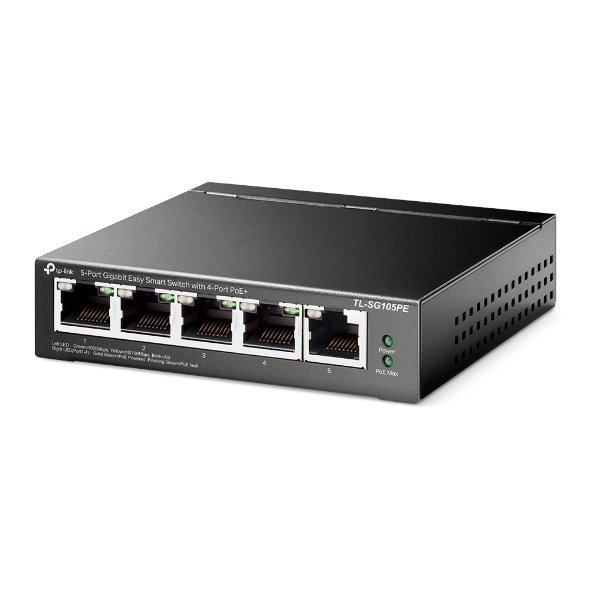 Switch-TP-Link-TL-SG105PE-Easy-Smart-5x-GLAN-4x-PoE-30W Switch TP-Link TL-SG105PE Easy Smart, 5x GLAN, 4x PoE+, 30W – Obrázok 1