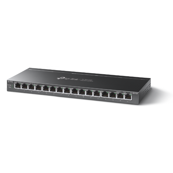 Switch-TP-Link-TL-SG116P-16x-GLAN-s-POE-120W-kov Switch TP-Link TL-SG116P 16x GLAN s POE+, 120W, kov – Obrázok 1