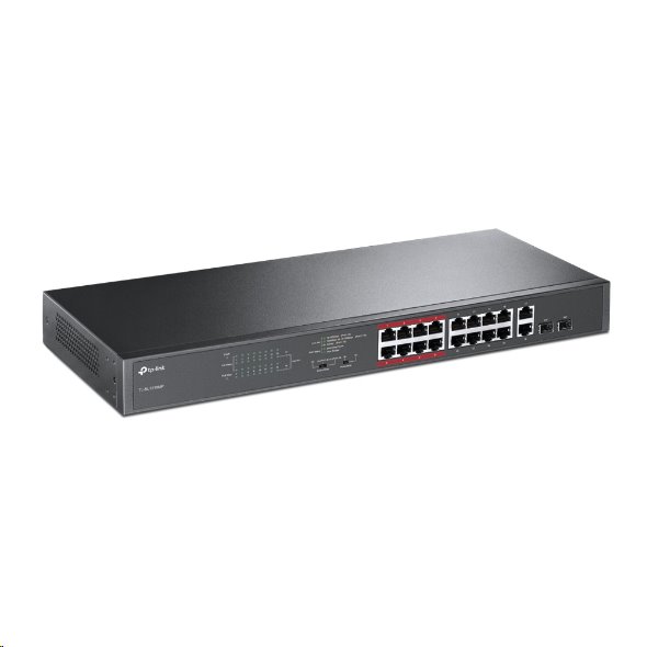 Switch-TP-Link-TL-SL1218MP-16x-LANPoE-2x-GLAN-2x-SFP-Combo Switch TP-Link TL-SL1218MP 16x LAN/PoE+, 2x GLAN, 2x SFP Combo – Obrázok 1