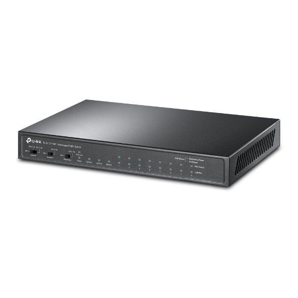 Switch-TP-Link-TL-SL1311MP-8x-LANPoE-2x-GLAN-1x-SFP-124W Switch TP-Link TL-SL1311MP 8x LAN/PoE+, 2x GLAN, 1x SFP , 124W – Obrázok 1
