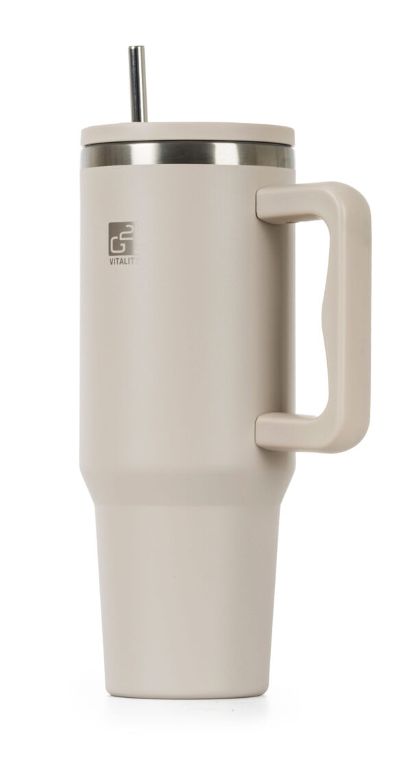Termohrnček G21 FlowCup 1200 ml – pieskovo béžový – Obrázok 3