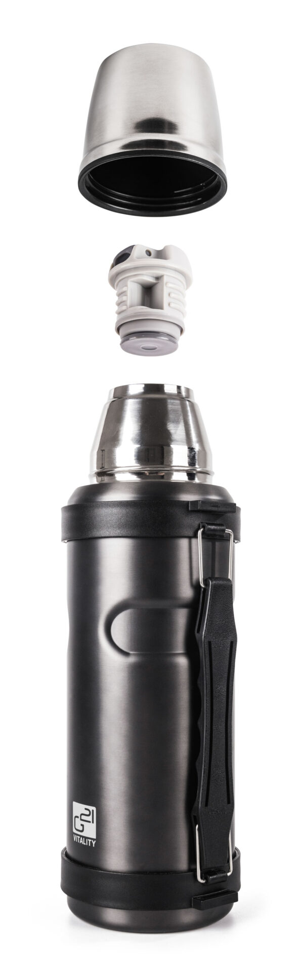 Termoska G21 na pitie, 1000 ml, šedá s rukoväťou – Obrázok 4