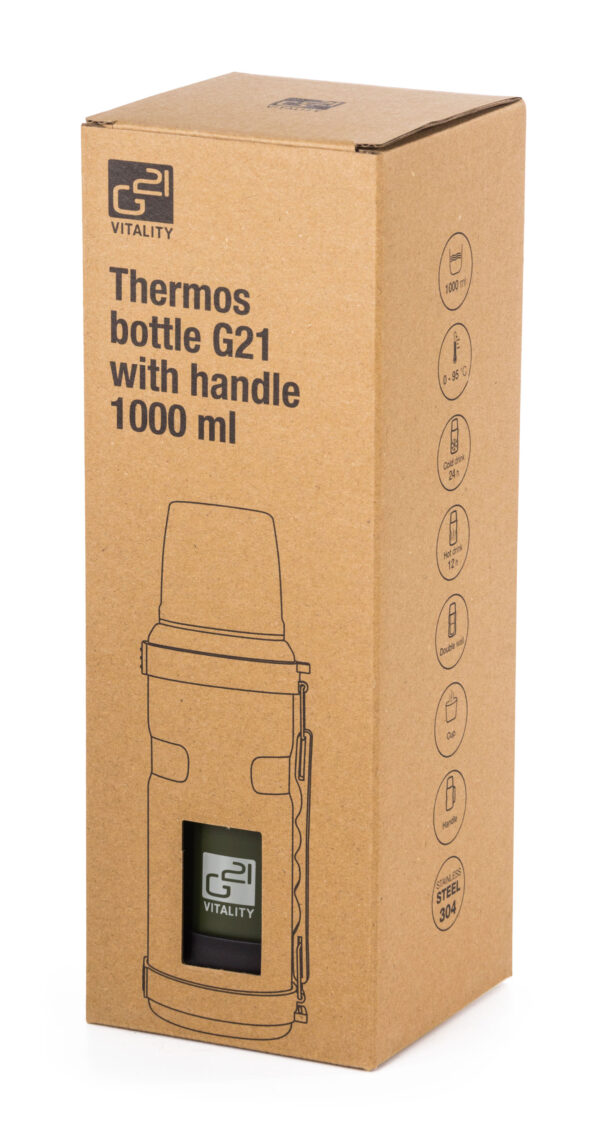 Termoska G21 na pitie, 1000 ml, zelená s rukoväťou – Obrázok 13