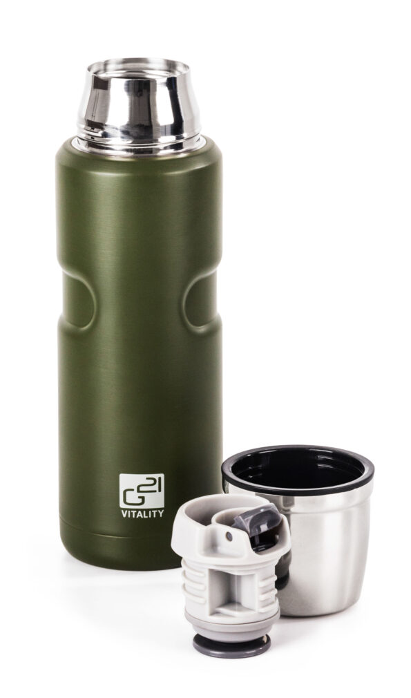 Termoska G21 na pitie, 500 ml, khaki zelená – Obrázok 2