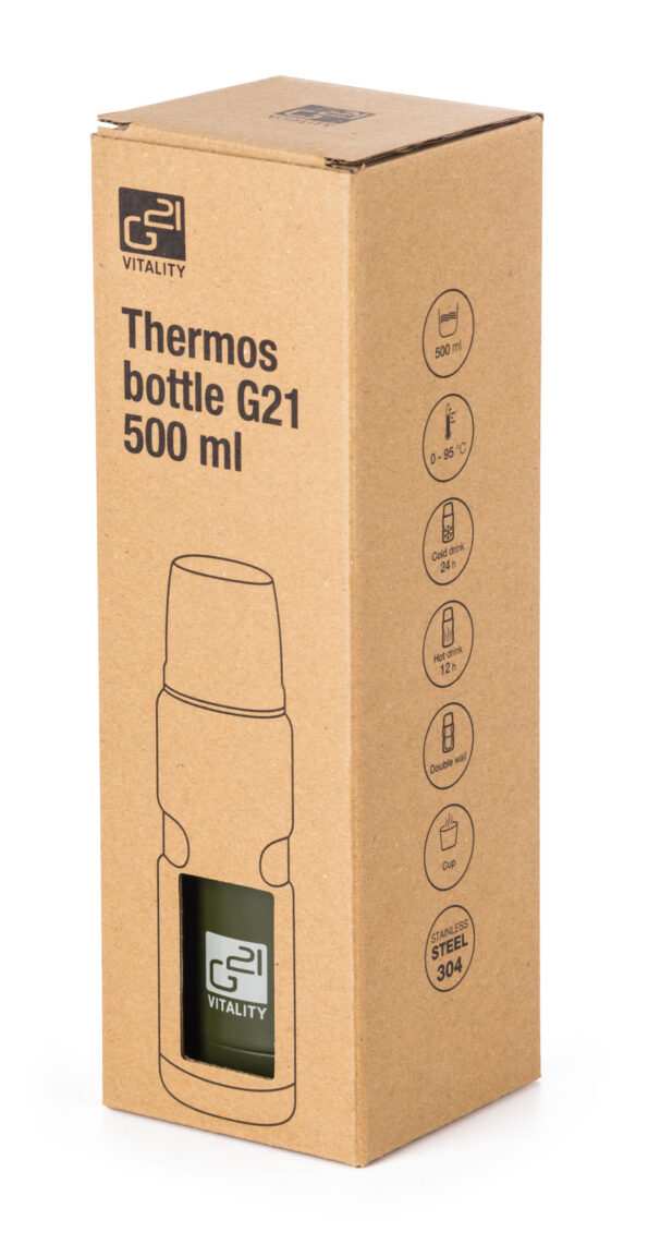 Termoska G21 na pitie, 500 ml, khaki zelená – Obrázok 12