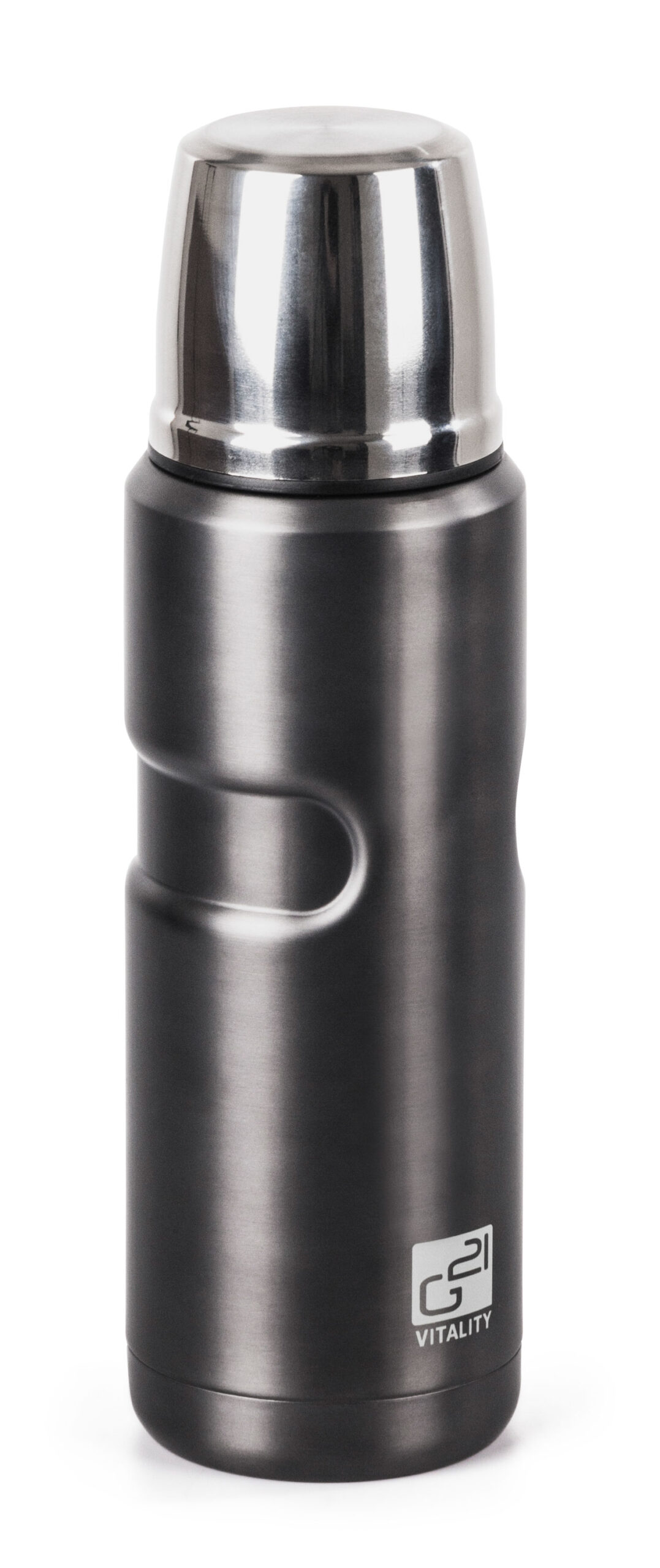 Termoska-G21-na-pitie-500-ml-ocelovo-seda Termoska G21 na pitie, 500 ml, oceľovo šedá – Obrázok 1