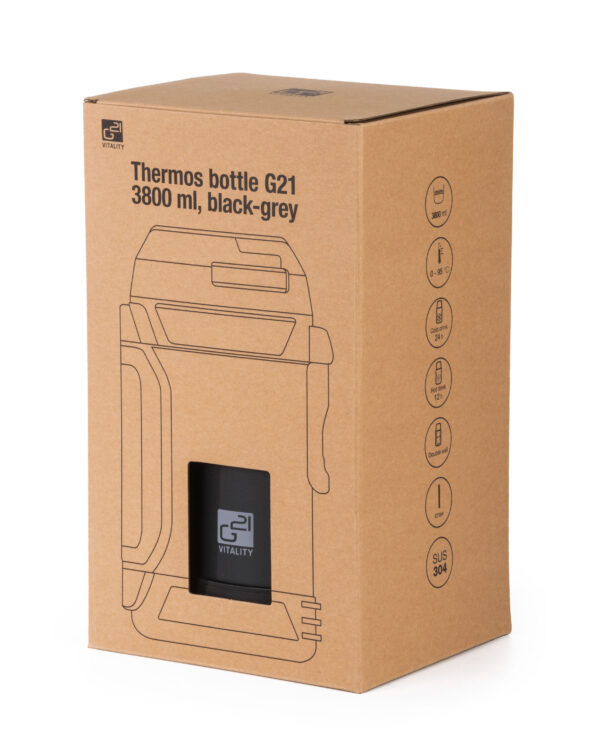 Termoska G21 nerezová 3800 ml, čierno-sivá – Obrázok 15