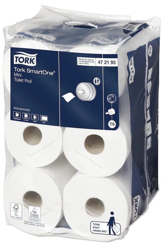 Toaletny-papier-Tork-Advanced-SmartOne-Mini-T9-2-vrstvy-12ks-112m Toaletný papier Tork Advanced SmartOne Mini T9, 2 vrstvy, 12ks, 112m – Obrázok 1