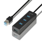 USB hub AXAGON HUE-S2BL USB 3.0 na 4x  USB 3.0 s 1,2m káblom, čierny