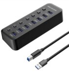 USB hub PremiumCord USB 3.2 na 7x USB 3.0 7-portový s vypínačmi portov
