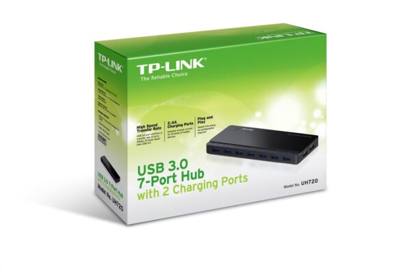 USB hub TP-Link UH720 7-port USB 3.0, 2 porty pro dobíjení (2.4A max) – Obrázok 6