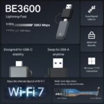 USB klient TP-Link Archer TBE230U BE3600, WiFi 7,  2,4/5GHz, USB C – Obrázok 4