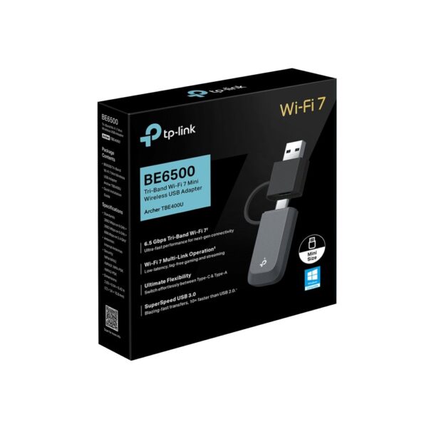 USB klient TP-Link Archer TBE400U BE6500, WiFi 7,  2,4/5/6GHz, USB C – Obrázok 6