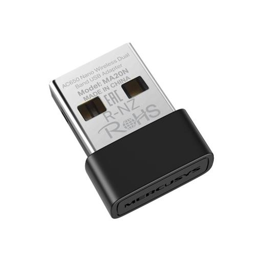 USB-klient-TP-Link-Mercusys-MA20NB-Wireless-USB-adapter-AC650-24G54GHz-Bluetooth USB klient TP-Link Mercusys MA20NB Wireless USB adapter AC650, 2,4G/5,4GHz, Bluetooth – Obrázok 1