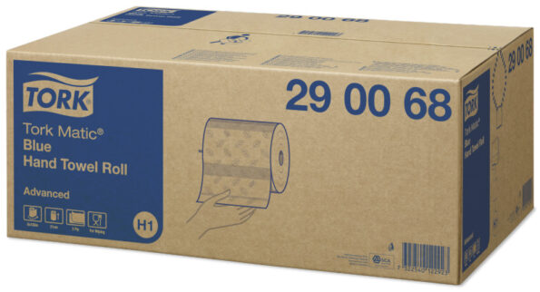 Uteráky Tork Advanced H1 v Matic roli, papírové, modré. 6ks, 150m – Obrázok 2